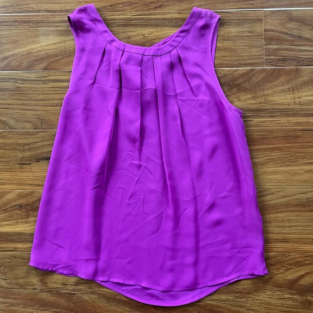 JOIE Purple Silk Sleeveless Blouse Tie top M